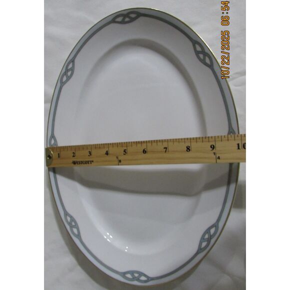 Meito China Japan 2 serving platters Helena pattern 1920-1940 gold trim art deco - Picture 8 of 10